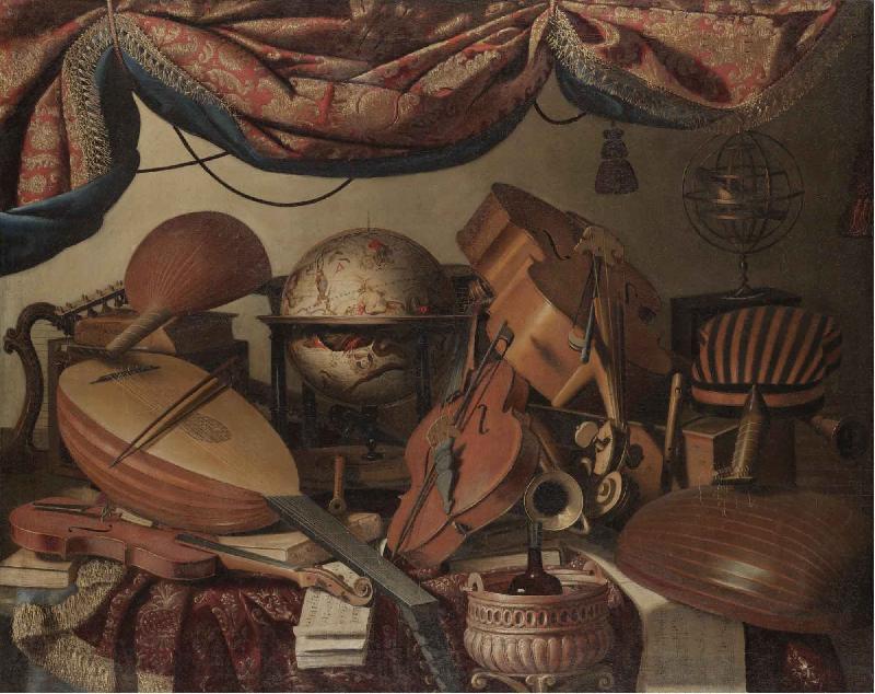 Bartolomeo Bettera A Still Life with Musical Instuments including a Viola